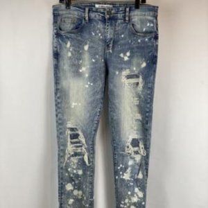 Mens EMBELLISH Distressed/Paint Splatter Jeans